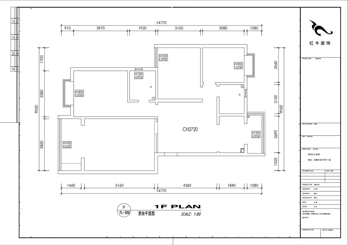 刘小勇｜江南名府3-204-115㎡-简美风格｜3室2厅1卫｜老房装修｜定制家｜全包13万｜00_01原始结构图
